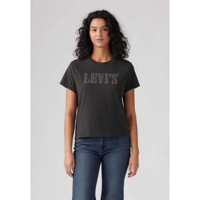 studded serif logo classic tee Studded serif pirate black