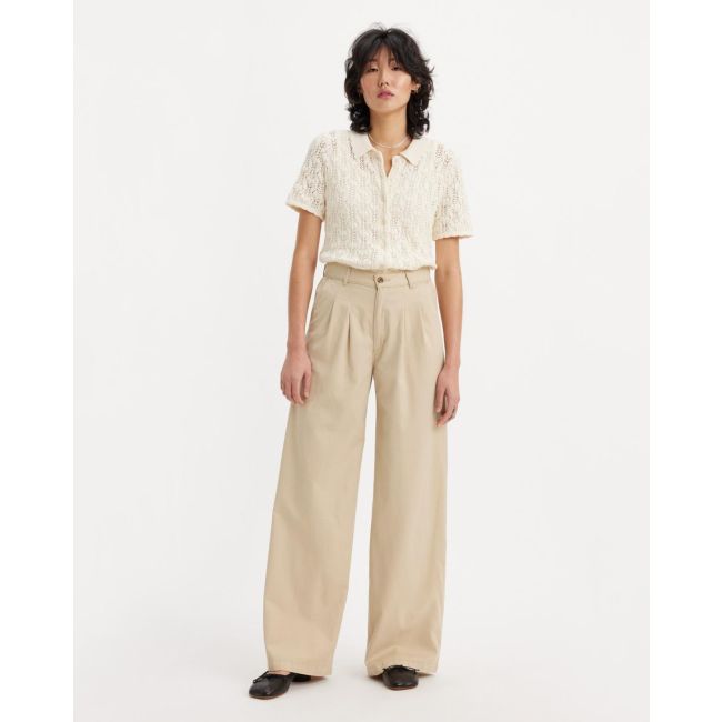 pleated wideleg trousers 6,3oz Safari