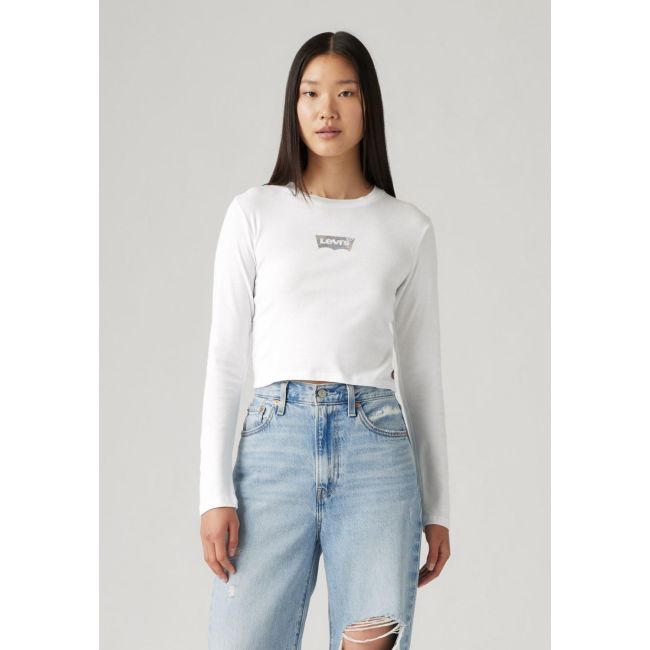 l/s essential sporty tee Polka dot shine bw bright white