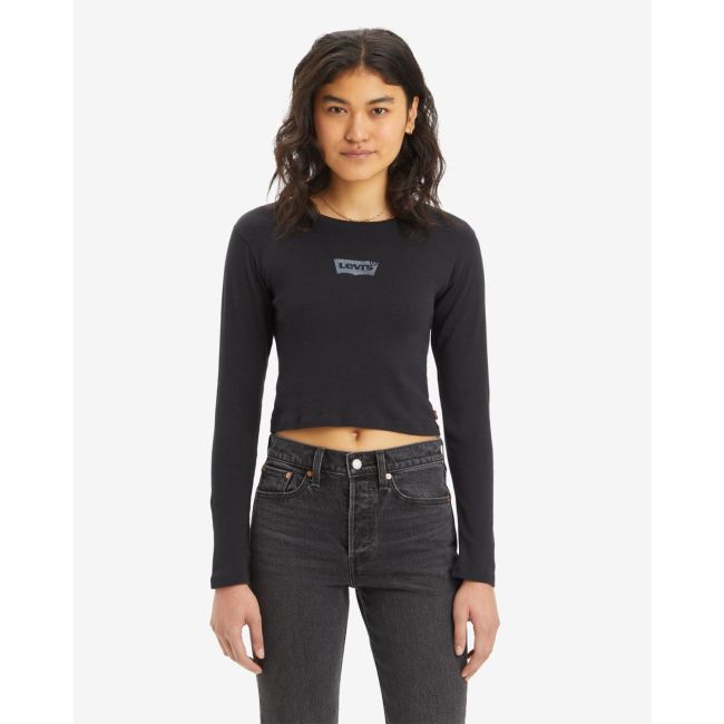 l/s essential sporty tee Polka dot shine bw caviar