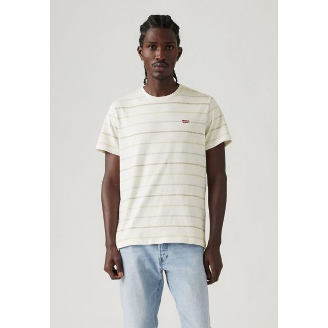 printed floral stripe housemark t-shirt Printed floral stripe egret jersey