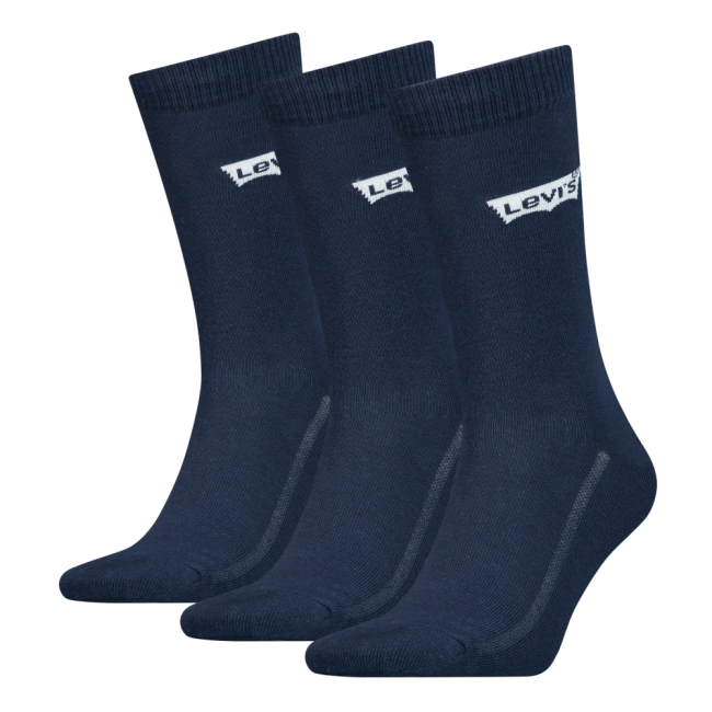 regular cut batwing logo recycled cotton 3-pack sock Navy