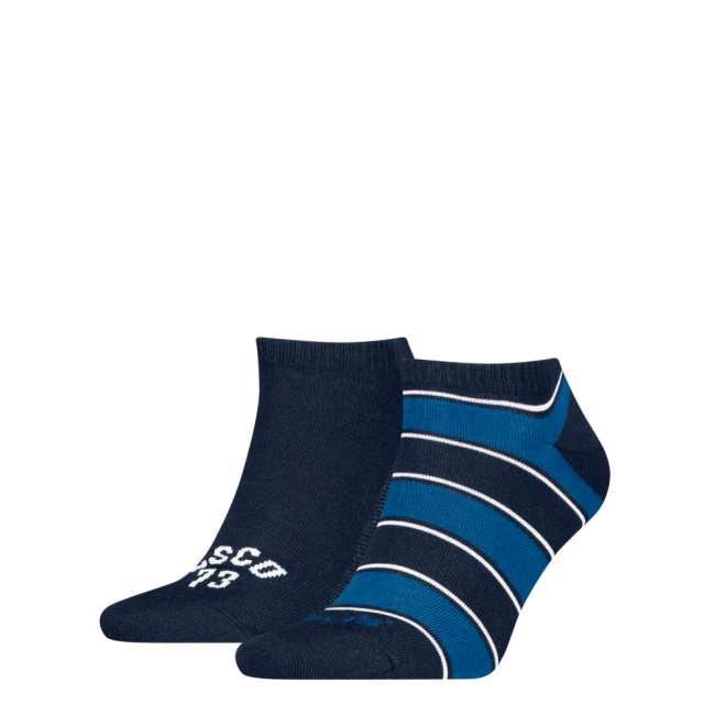 low cut rugby stripe 2-pack sneaker Blue combo