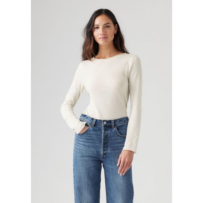 l/s lightweight slub tee Egret