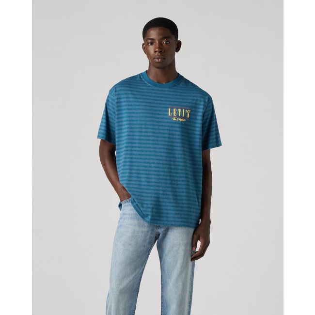 serif logo vintage fit t-shirt Stripe serif logo hampton bay