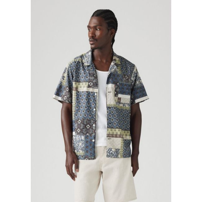 s/s sunset tamrin patchwork camp shirt Tamrin patchwork dress blues