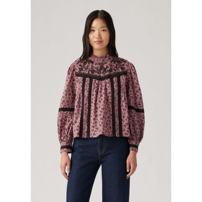 laura queen floral blouse Queen floral rose taupe