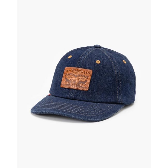 relaxed dad heritage denim cap Dark blue