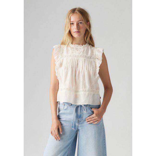 edith sleevless blouse Whisper white