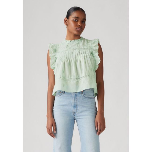 edith sleevless blouse Silt green