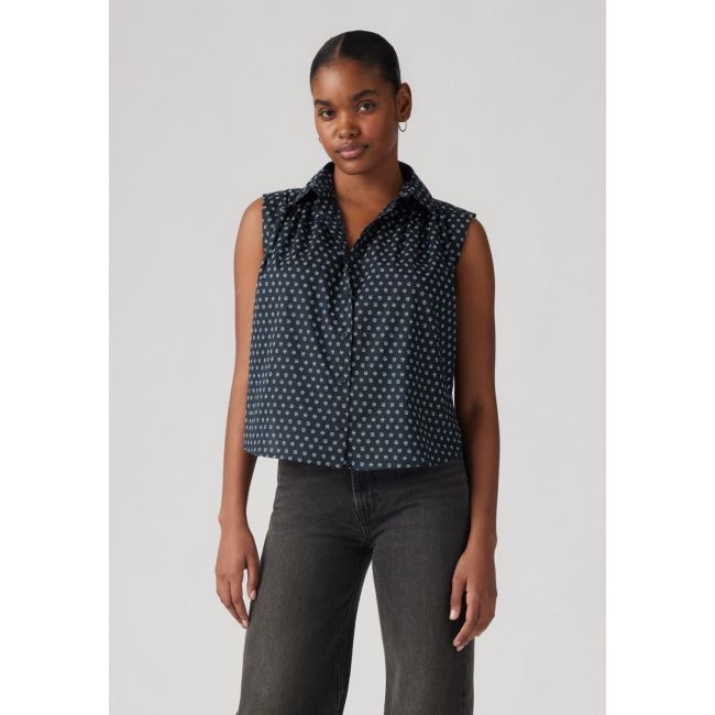 gracen comm sleevless blouse Livia dot navy blazer