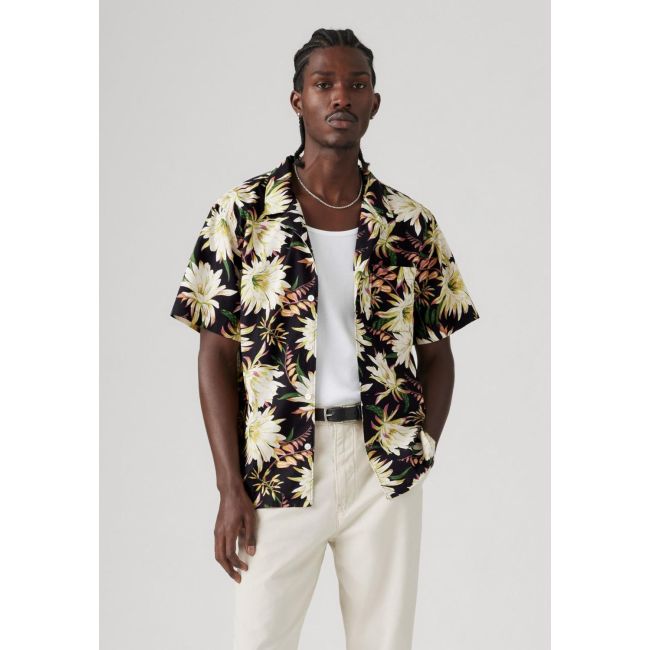 s/s sunset desert blooms floral camp shirt Desert blooms floral jet black