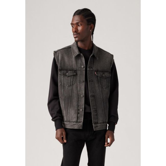 relaxed trucker denim vest 13,3oz Night owl vest