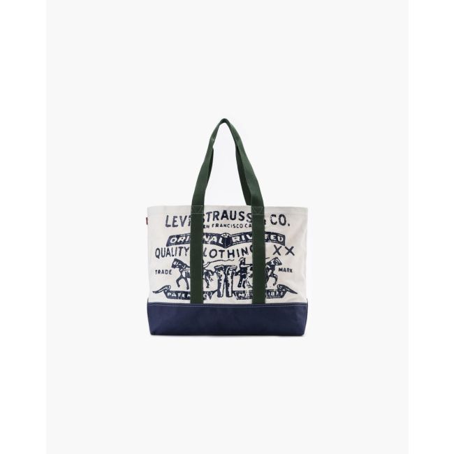 two horse xl tote bag Ecru