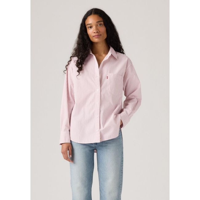 l/s harlie rachel stripe boyfriend shirt Rachel stripe peachskin